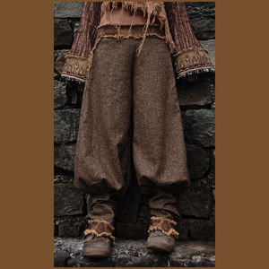 HANDMADE WOOL PANTS WITH MAYAN AZTEC EMBROIDERY
